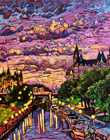 Mauve Skies Over the Rideau Canal, Ottawa