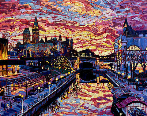 Prismatic Sunset Over the Rideau Canal, Ottawa